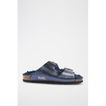 Mules en cuir Alberto - Bleu marine - 02 - 34283963