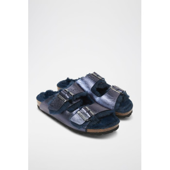 Mules en cuir Alberto - Bleu marine - 02 - 34283963