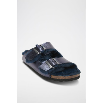 Mules en cuir Alberto - Bleu marine - 02 - 34283963