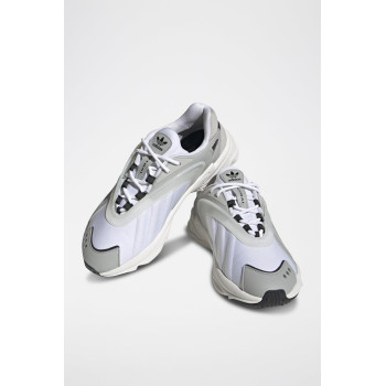 Sneakers en cuir Oztral - Blanc et gris - 02 - 34134687