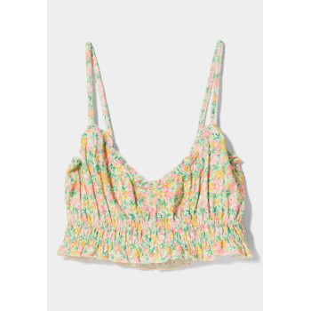 Bershka Débardeur FLORAL PRINT - 01 - BEJ21D1CJ|M11