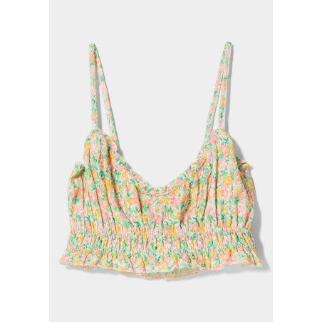 Bershka Débardeur FLORAL PRINT - 01 - BEJ21D1CJ|M11