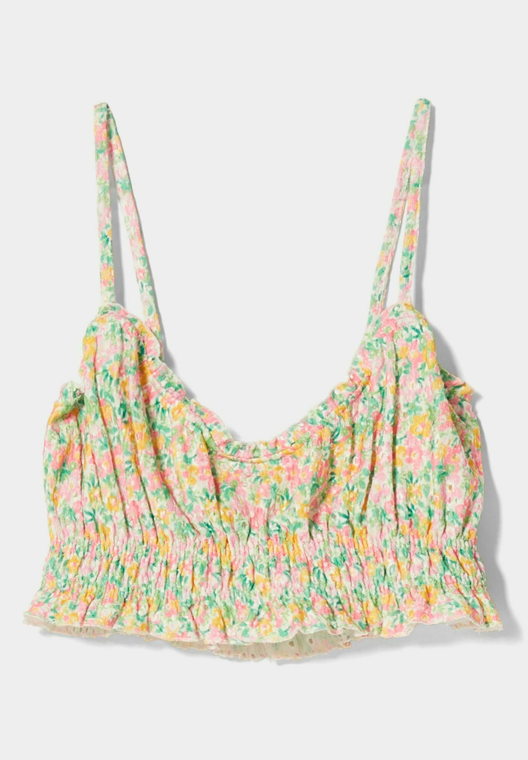 Bershka Débardeur FLORAL PRINT - 01 - BEJ21D1CJ|M11