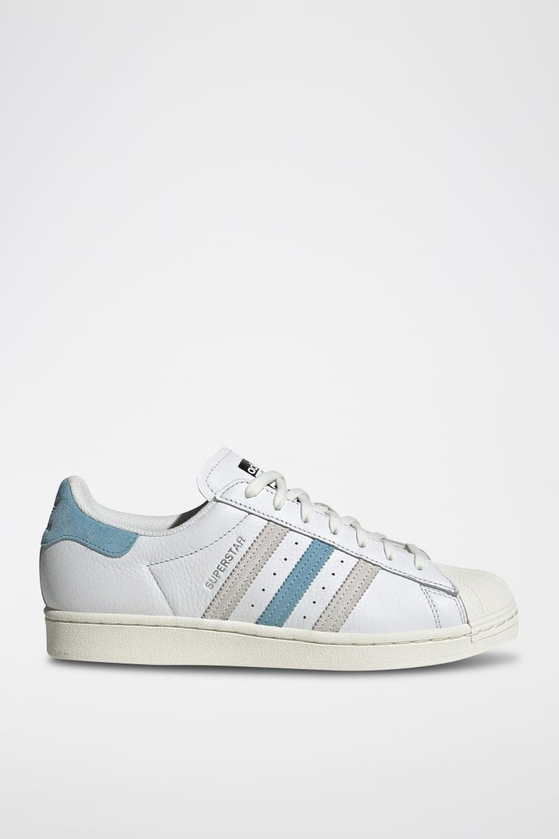 Sneakers en cuir Superstar - Blanc et bleu - 02 - 34307154