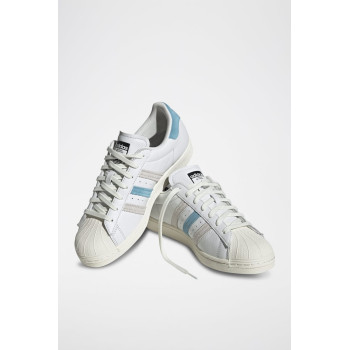 Sneakers en cuir Superstar - Blanc et bleu - 02 - 34307154