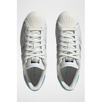 Sneakers en cuir Superstar - Blanc et bleu - 02 - 34307154