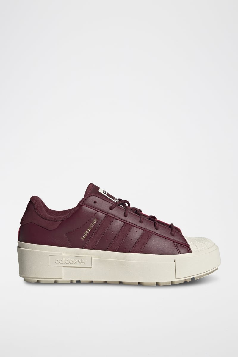 Sneakers plateformes en nubuck Superstar Bonega - Bordeaux et blanc - 02 - 34307171