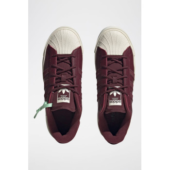 Sneakers plateformes en nubuck Superstar Bonega - Bordeaux et blanc - 02 - 34307171