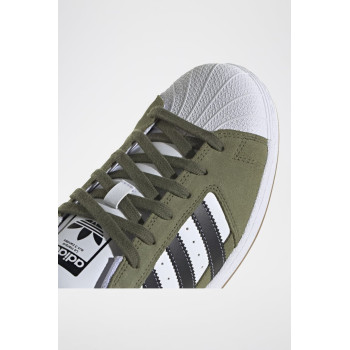 Sneakers en cuir et nubuck Superstar - Kaki et blanc - 02 - 34307179