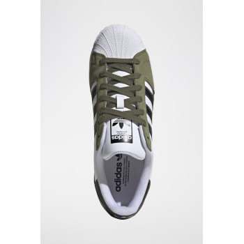 Sneakers en cuir et nubuck Superstar - Kaki et blanc - 02 - 34307179