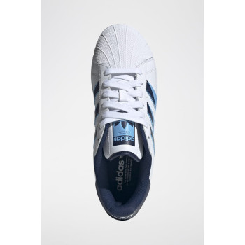 Sneakers en cuir Superstar - Blanc et bleu - 02 - 34307210