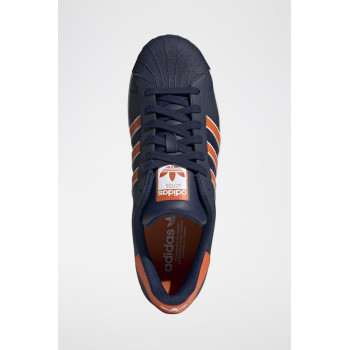 Sneakers en cuir Superstar - Bleu et orange - 02 - 34307213