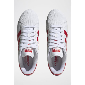 Sneakers en cuir Superstar - Blanc et rouge - 02 - 34307237