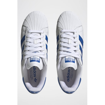 Sneakers en cuir Superstar - Blanc et bleu - 02 - 34307238