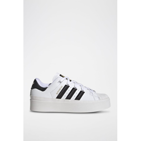 Sneakers plateformes en cuir Superstar - Blanc et noir - 02 - 34307094