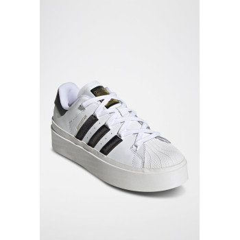 Sneakers plateformes en cuir Superstar - Blanc et noir - 02 - 34307094