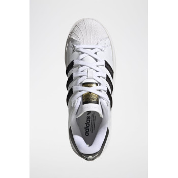 Sneakers plateformes en cuir Superstar - Blanc et noir - 02 - 34307094