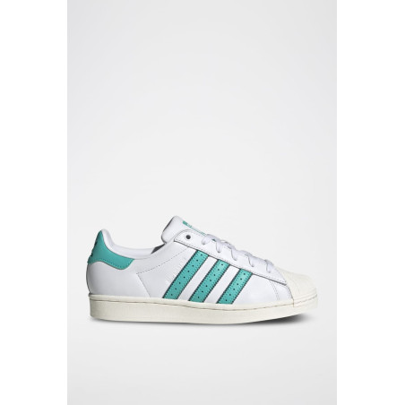 Sneakers en cuir Superstar - Blanc et turquoise - 02 - 34307106