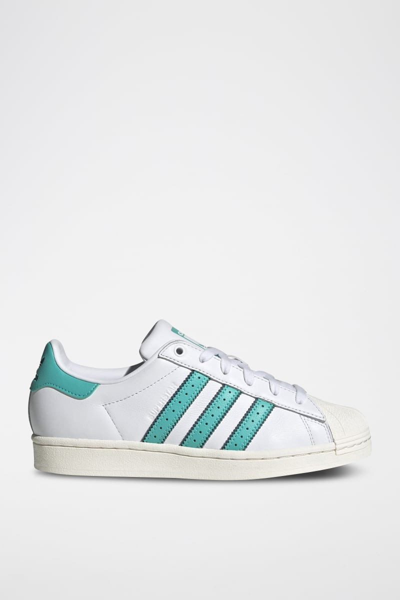 Sneakers en cuir Superstar - Blanc et turquoise - 02 - 34307106