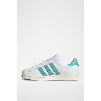 Sneakers en cuir Superstar - Blanc et turquoise - 02 - 34307106