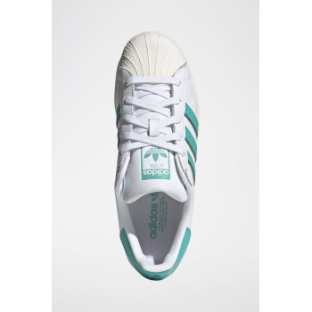 Sneakers en cuir Superstar - Blanc et turquoise - 02 - 34307106