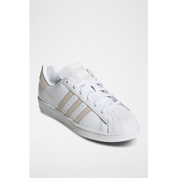 Sneakers en cuir Superstar - Blanc et beige - 02 - 34307111