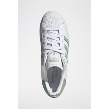 Sneakers en cuir Superstar - Blanc et vert d eau - 02 - 34307112