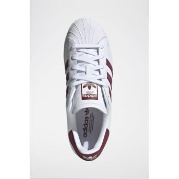 Sneakers en cuir Superstar - Blanc et bordeaux - 02 - 34307143