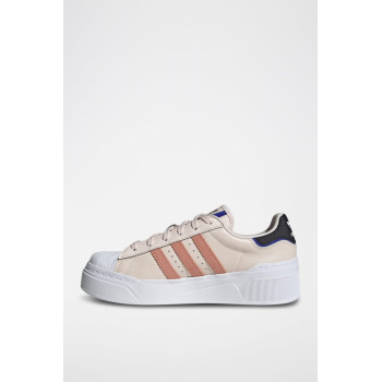 Sneakers plateformes en cuir Superstar Bonega - Beige et noir - 02 - 34307233