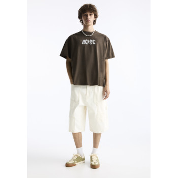 PULL&BEAR T-shirt imprimé AC/DC SHORT SLEEVE - 01 - PUC22O1Z2|O11