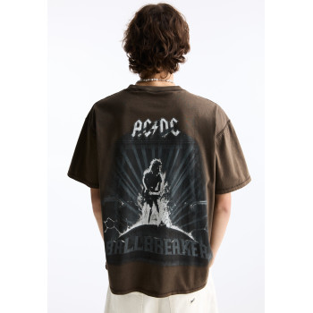 PULL&BEAR T-shirt imprimé AC/DC SHORT SLEEVE - 01 - PUC22O1Z2|O11