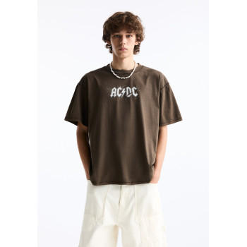 PULL&BEAR T-shirt imprimé AC/DC SHORT SLEEVE - 01 - PUC22O1Z2|O11