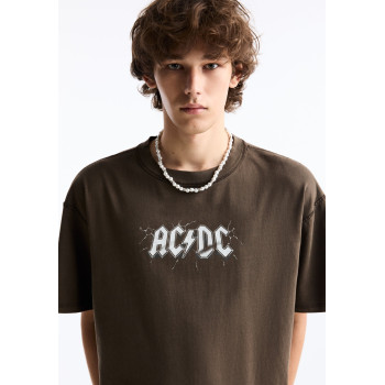 PULL&BEAR T-shirt imprimé AC/DC SHORT SLEEVE - 01 - PUC22O1Z2|O11