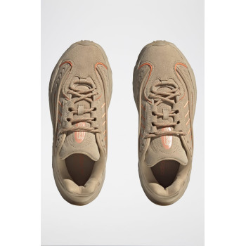 Sneakers en cuir Oznova - Beige et orange - 02 - 34134612