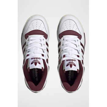 Sneakers en cuir pleine fleur Rivalry Low 86 - Blanc et bordeaux - 02 - 34134692