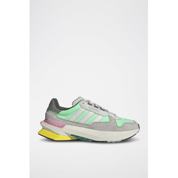 Sneakers en cuir Running Inspired Other - Gris clair et turquoise - 02 - 34115956