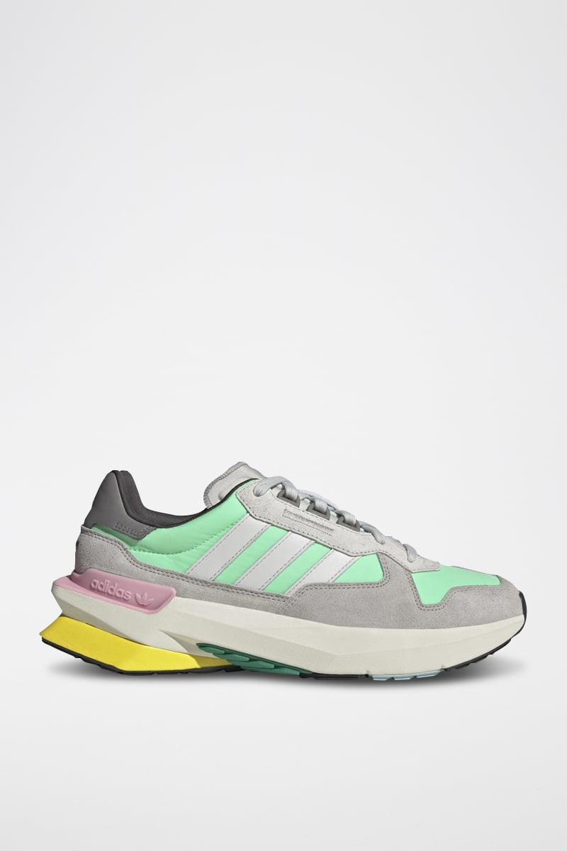 Sneakers en cuir Running Inspired Other - Gris clair et turquoise - 02 - 34115956