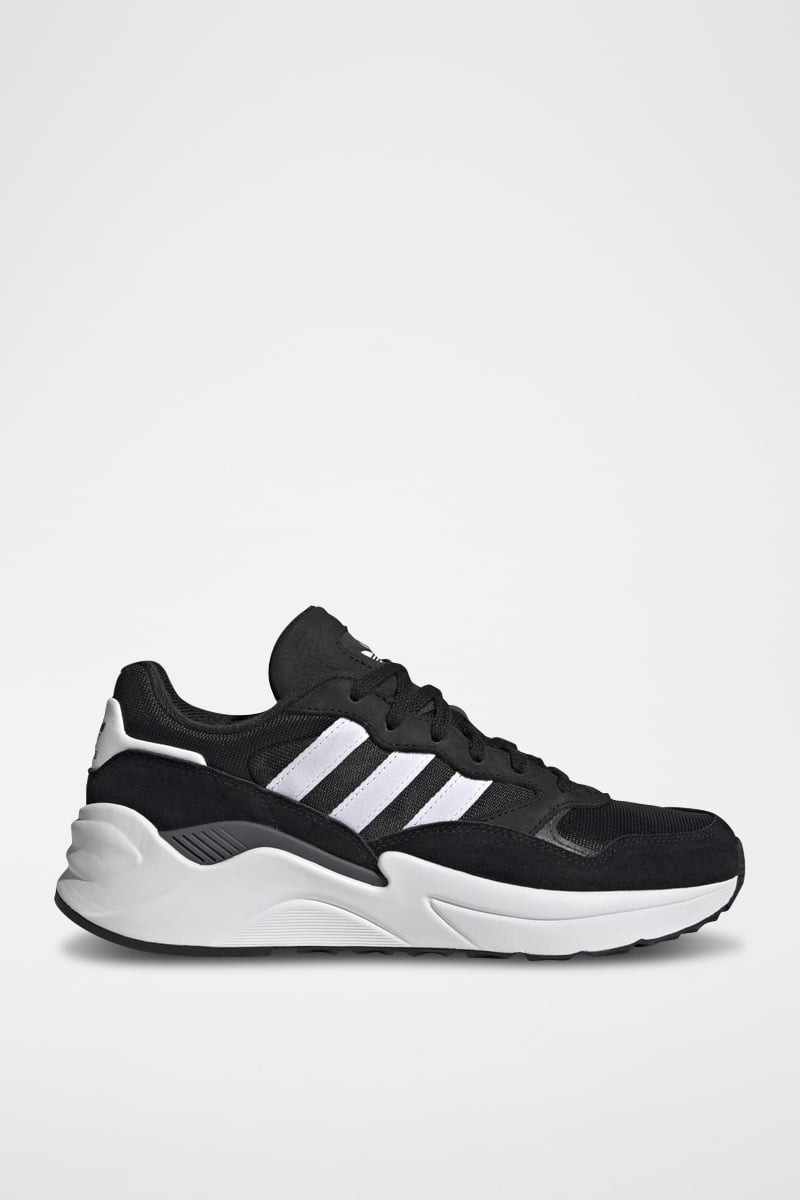 Chaussures de running en nubuck Adisuper - Noir et blanc - 02 - 34116144