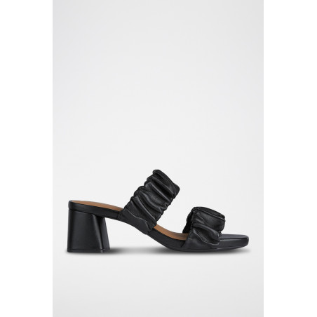 Mules à talons en cuir Genziana - Noir - 02 - 32492398