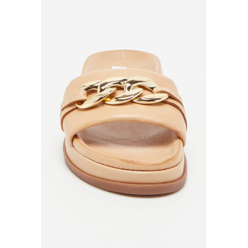 Mules en cuir - Beige - 02 - 31263322