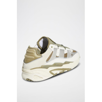 Sneakers en cuir Niteball - Blanc et kaki - 02 - 34329128