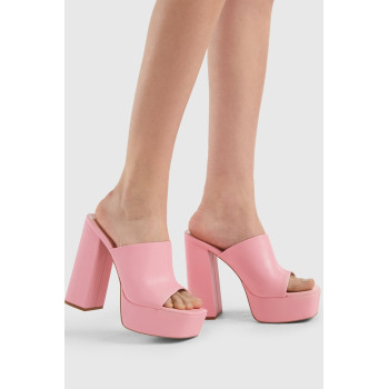 Mules à talons - Rose - 02 - 34365621