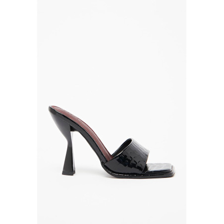 Mules à talons vernies - Noir - 02 - 33144375