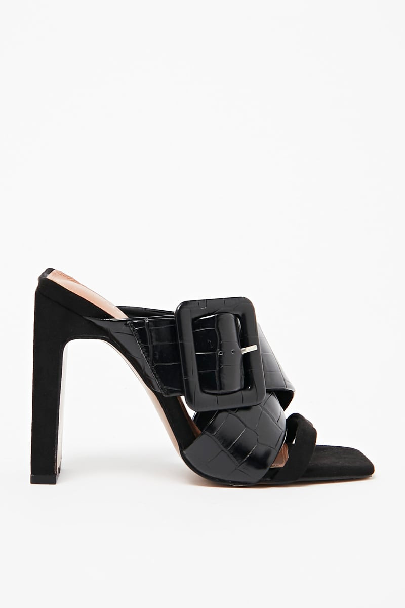 Mules à talons - Noir - 02 - 33143552