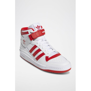 Sneakers montantes en cuir Forum MID - Blanc et rouge - 02 - 33528574