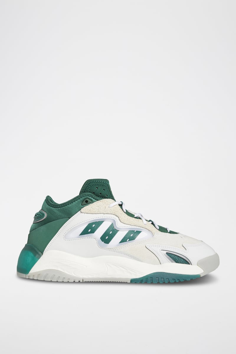 Chaussures de basketball en cuir Streetball II - Blanc et vert foncé - 02 - 33528644