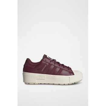 Sneakers plateformes en nubuck Superstar Bonega - Bordeaux et blanc - 02 - 34307171