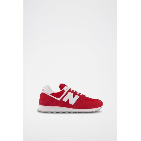 Sneakers en cuir 574 - Rouge et blanc - 02 - 34189654