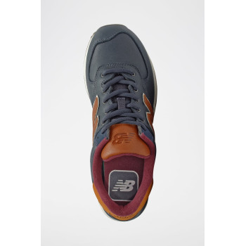 Sneakers en cuir 574 - Bleu marine et marron - 02 - 34189675