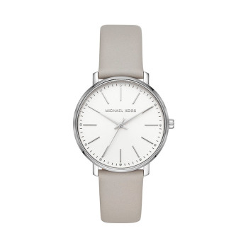 Montre à quartz en cuir Pyper - Gris et argenté - 02 - 34466231